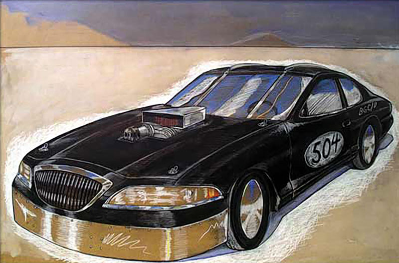 drawing of lincoln car